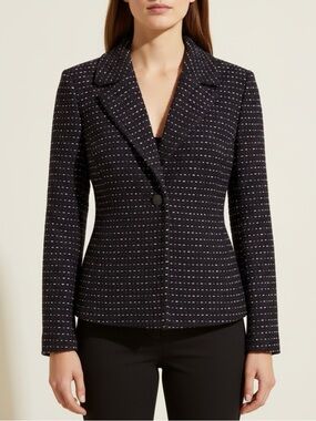 St. John Black and White Textured Blazer